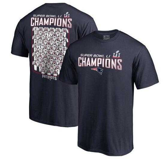 Men's New England Patriots Pro Line by Fanatics Branded Big x26 Tall Super Bowl LI Champions Roster T-Shirt - Navy FengYun,We sell and wholesale Men's New England Patriots Pro Line by Fanatics Branded Big x26 Tall Super Bowl LI Champions Roster T-Shirt - Navy FengYun on line form chian!
